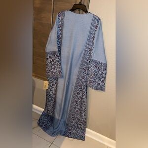 Embroidered Blue Kaftan
